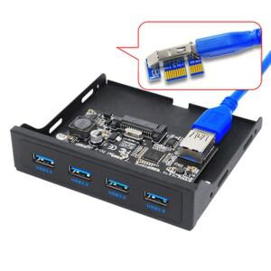 PCI-E - USB 3.0 전면 패널 확장 카드 어댑터 플로피 브래킷 Express x1 라이저