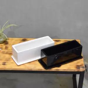 모던 유광 도기화분 옆이 넓은 직사각 30x10x10cm 도자기 인테리어 거실 베란다 집화분 예쁜 식물 선물 장