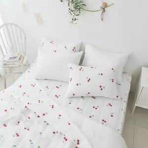 CHERRY 시어서커 여름 침구 밴딩패드 Q침대 깔개 심플 데일리 다용도 카페트 침대밴 침대용 이불