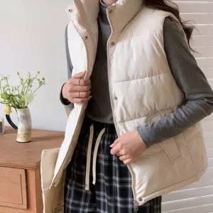 베이직 여성 하이넥 여자 쪼끼 패딩 베스트겨울조끼 점퍼 숏조끼