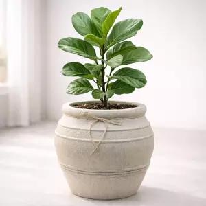 모던 스톤 스타일 마블 원형 화분 KD011 19x25cm베란다 디자인 물구멍 카페 꽃화분 식물 분배 인테리어 원
