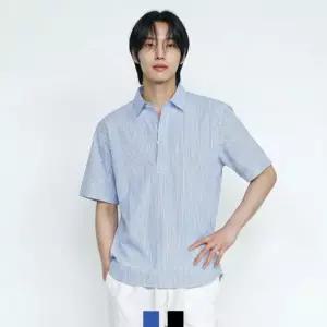 남성 스트라이프 헨리넥 시어서커 루즈반팔셔츠핏셔츠 남방 남자 패션