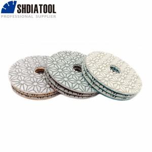 SHDIATOOL 직경 100mm4 3단계 다이아몬드 수지 본드 샌딩 디스크 습식 또는 건식 유연한 연마 패드 대리석