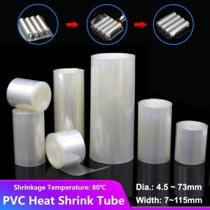 PVC 열 수축 튜브 절연 18650 배터리 팩용, 케이블 슬리브 보호 필름 랩, 1, 3, 5M 클리어, 7mm ~ 115mm