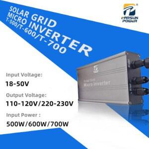 MPPT 태양광 인버터 500W 50 HZ AC 가정용 PV 전원 600W 120V 그리드 60HZ 시스템 700W 230V 1850V