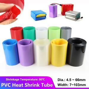 12가지 색상! 1m 18650 Lipo 배터리 PVC 열 수축 튜브 팩 7mm ~ 103mm 절연 필름 랩 케이스 와이어 보호 케