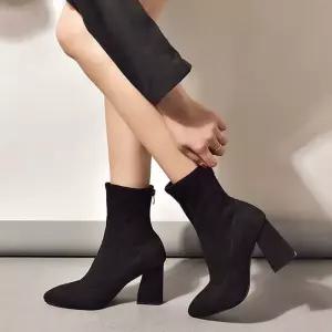 앵글앵클부츠 빅사이즈 구두 미들부티 겨울 검정색