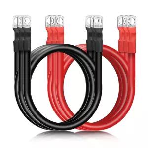 Linkstyle 6PCS 4 AWG 배터리 케이블 12인치 30cm 중장비용 해양 전원 인버터 구리선 세트 3/8인치 주석