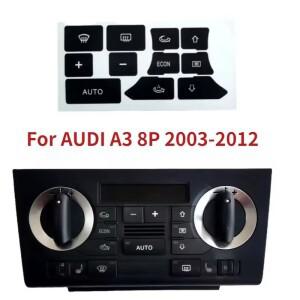 아우디 A3 8P 2003-2012 대시보드 에어컨 버튼 수리 스티커, 공조 스위치 데칼 자동차 내부