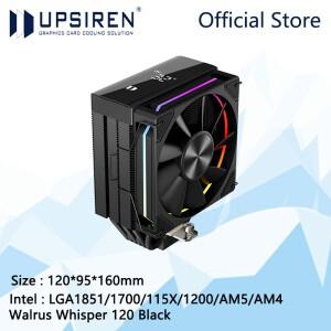 UPSIREN Walrus Whisper 120 디지털 디스플레이 컴퓨터 케이스 공기 냉각 라디에이터, 6개의 히트 파이프,