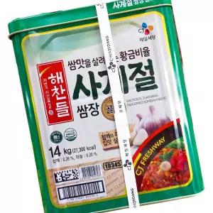 해찬들 사계절쌈장 CJ프레시웨이용 14kg 캠핑요리