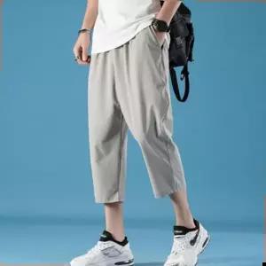 남성 쿨링 아이스 7부 밴딩 반바지 트레이닝 팬츠