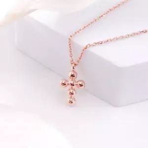 오팔하우스 925Silver 민볼 십자가 목걸이 OPQUN5948