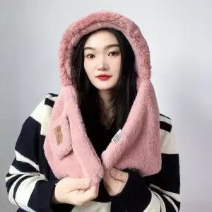 후드 머플러 핑크 모자 아이템