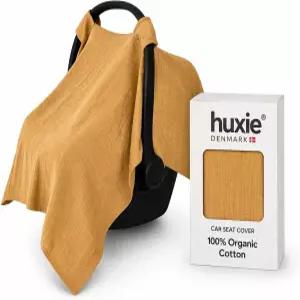 Huxie 카시트 커버 100 유기농 코튼 머슬린 캐노피 32 x43 GOTS 인증 및 통기성 수유 유모차 쇼핑카트 겸용