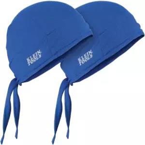 Klein Tools 60180 쿨링 반다나 조절 가능한 땀 흡수 스컬 캡 헬멧 안에 착용 2개 세트