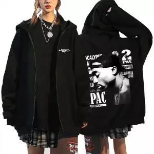후드티 가을 겨울 래퍼 투팍 2Pac 올 아이즈 온 미 지퍼 남여공용 힙합 패션 오버사이즈 후드 유니 캐주얼
