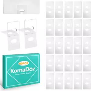 KornaDoz 60개 30세트 수직 블라인드 수리 탭 투명 접착제 클립 파손된 교체 슬랫 및 패널용 완전한 키트