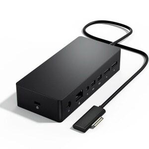 서피스 프로 도킹 스테이션 90W 전원 공급 장치가 포함된 서피스 독 기가비트 이더넷 미니 DP 2개 USB 3.0 4개 오디오 지원(서피스 프로 9/8/7/X/6/4/3 서피스 북 서피스 고 서피스 랩탑/랩탑 고)