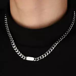 메탈릭 스트릿 볼드 체인 펜던트 목걸이 써지컬 스틸 데일리 레이어드 데이트룩 대학생 개강룩