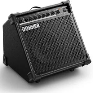 Donner 35와트 전자 드럼 앰프 DA-35 2x8 스피커 2채널 3밴드 EQ DI 출력 무선 오디오 블랙 및 키보드와