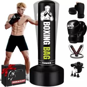 스탠딩 펀칭백 70인치 성인 청소년용 복싱 샌드백 글러브 펌프 포함 킥복싱 MMA 무에타이 가라테 홈짐