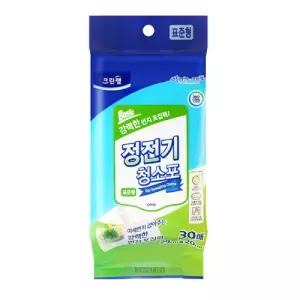 크린랩 정전기 청소포 표준형 30매/먼지/제거/정전기포/점착식/부직포/먼지포/밀대/클리너/일회용/바닥//청