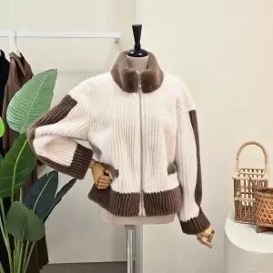 FW5K3JP32797세로 포인트 하이넥 퍼 점퍼