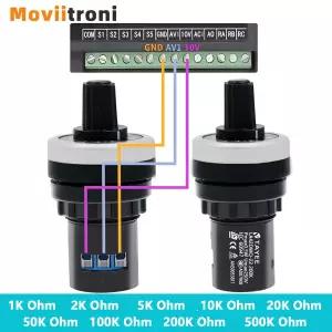 LA42DWQ-22 1/2/5/10/20/50/100/200/500K Ohm 가변 속도 드라이브 전위차계 22mm 로터리 인버터 변환기 저