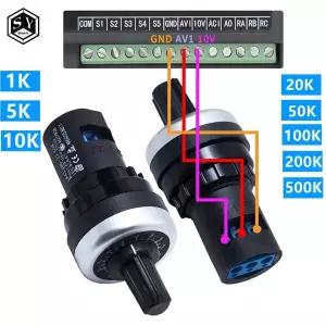 LA42DWQ-22 1K 2K 5K 10K 20K 50K 100k 200k 500K 22mm 직경 냄비 arduino 용 회전식 전위차계 저항 스위치