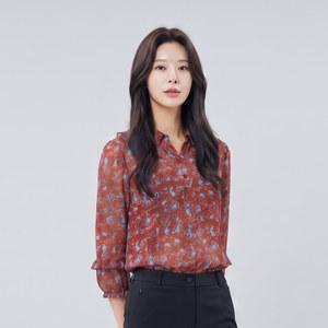 PAT 프린트 쉬폰 티블라우스_1J62505