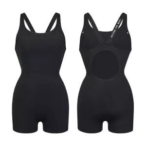 레노마수영복 *지퍼백 폴리백 브라캡 *여성 심플 V백 2부 반신수영복 블랙 RN-LS2G865-BK