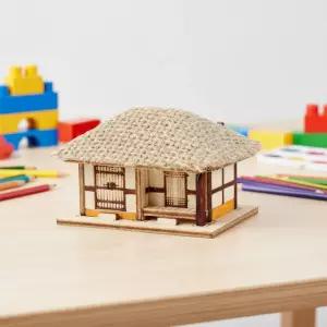 영공방 미니 초가 두칸 만들기 미니어처 DIY 가옥 전통 나무조립키트 (2개) YM584