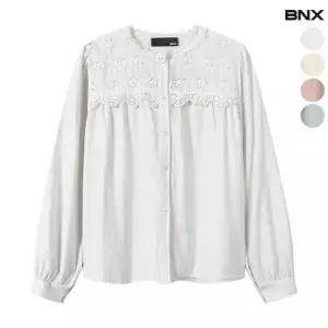 BNX 레이스 패턴 라운드 블라우스