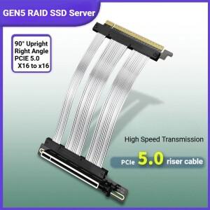 직각 PCI E 5.0 x16 라이저 케이블 GPU 마운트 GEN5 RAID SSD 비디오 카드 서버 저손실 차세대