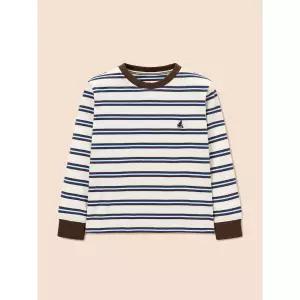 [BEANPOLE KIDS] 세미오버핏 멀티 스트라이프 긴소매 티셔츠  아이보리 (BI6841U080)