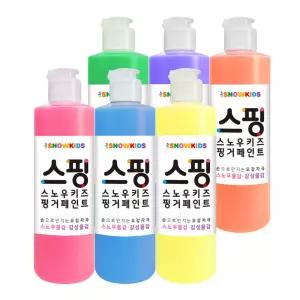 [SNOWKIDS] 엄마표미술놀이 스핑 스노우물감250ml 6색세트 유아물감 퍼포먼스