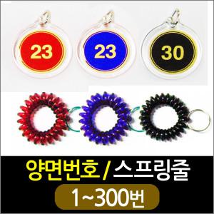 앙면번호 스프링줄/ 지름38mm원번호 동그라미번호 목욕탕 사물함번호  사우나열쇠고리 키홀더 원형열쇠