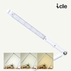 아이클 LED 4단계 밝기조절 4관절 집게형 스탠드 WJK-151C 화이트