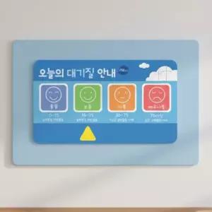 미세먼지 표시판 표지판 (구름) 안내판 어린이집 환경판 미세 먼지 알림판 대기질안내