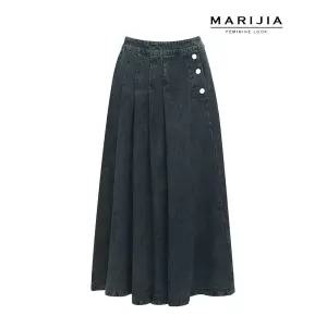 [마리지아][MARIJIA] 언발 핀턱 롱 스커트_MSKA41026