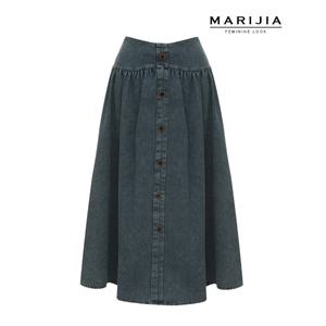 [마리지아][MARIJIA] A라인 버튼 데님 롱 스커트_MSKA41025