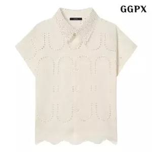 [GGPX]플라워 자수 펀칭 카라 블라우스 (GPBBA055D)