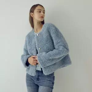 나이스클랍 라운드 넥 무스탕 X256PWFA10