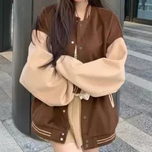 친절한탄씨 여성 캐주얼 베이직 기모 바시티 자켓 블루종 야구 점퍼 여성점퍼 야구점퍼 여자야구점퍼
