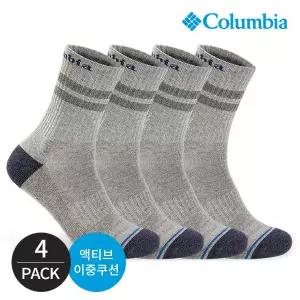 [컬럼비아]컬럼비아 남성 쿠션 투컬러 등산 중목양말 4P_GY
