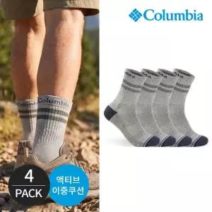 [컬럼비아]컬럼비아 남성 쿠션 투컬러 등산 중목양말 4P_GY