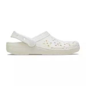crocs 클래식 플로럴 컷 아웃 클로그 - 초크 210927-0WV