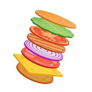 실리콘 방수 컵받침 햄버거 티코스터 인테리어 세트 실리콘코스터 즈램린