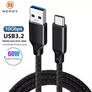 초고속 USB C 타입 케이블 고속 충전 3.0 충전 코드 USB A to C 3.2 전송 SSD 하드 디스크 60W 3A 10Gbps U
